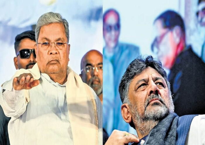 सीएम सिद्धारमैया (बाएं) और डीसीएम डीके शिवकुमार