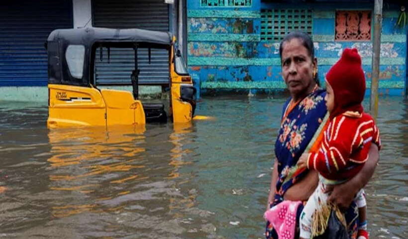 चेन्नई में चक्रवात 'दित्वाह' के कारण हुई भारी बारिश