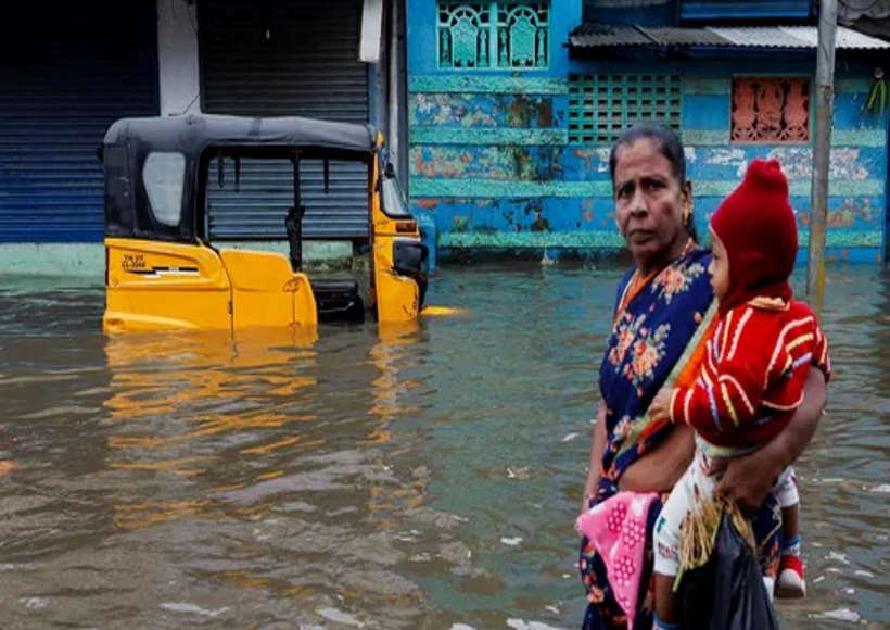 चेन्नई में चक्रवात 'दित्वाह' के कारण हुई भारी बारिश
