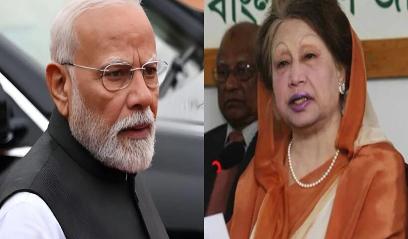 बांग्लादेश की पूर्व प्रधानमंत्री खालिदा जिया और प्रधानमंत्री नरेंद्र मोदी(तस्वीर क्रेडिट@OpIndia_in)