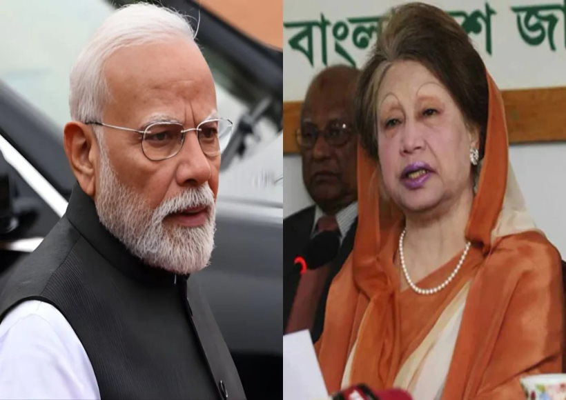 बांग्लादेश की पूर्व प्रधानमंत्री खालिदा जिया और प्रधानमंत्री नरेंद्र मोदी(तस्वीर क्रेडिट@OpIndia_in)