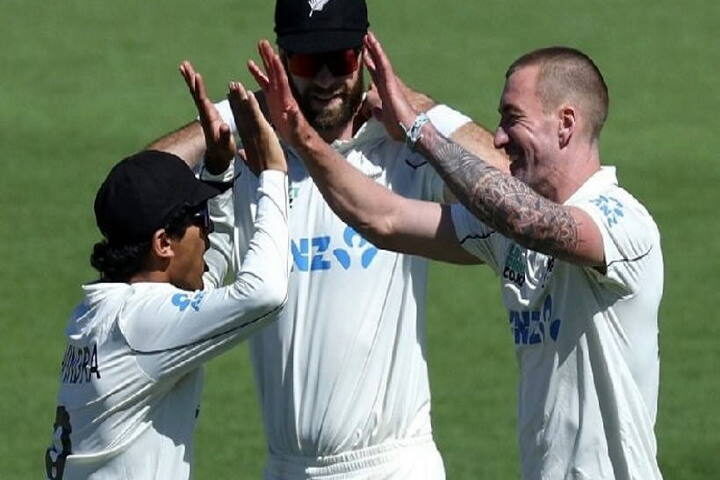 वेलिंगटन टेस्ट के पहले दिन न्यूजीलैंड के ब्लेयर टिकनर ने ली चार विकेट (तस्वीर क्रेडिट@wiplayers)
