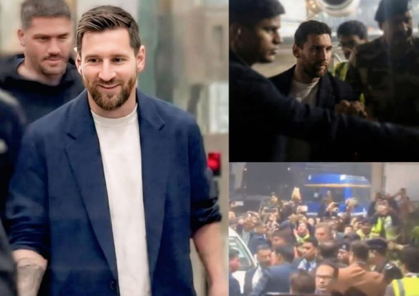 लियोनल मेसी भारत पहुँचे (तस्वीर क्रेडिट@NituTiw81600052)