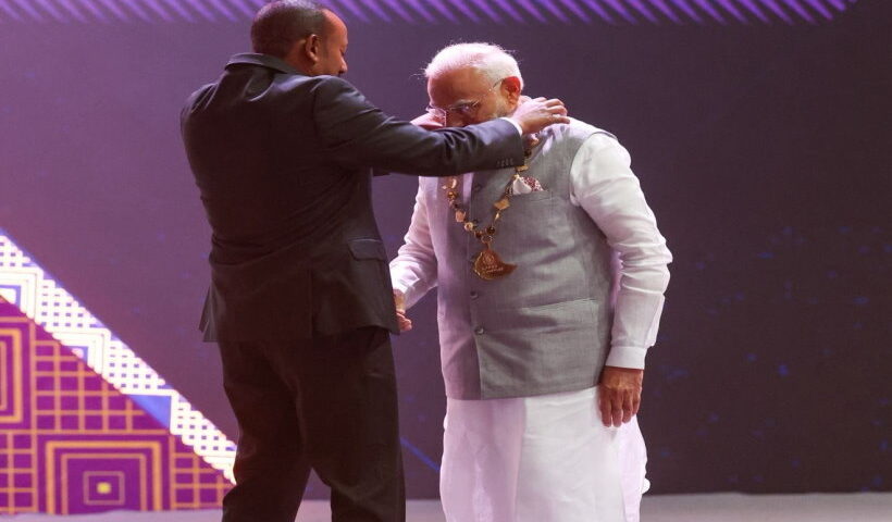 प्रधानमंत्री नरेंद्र मोदी इथियोपिया के सर्वोच्च सम्मान से नवाज़े गए (तस्वीर क्रेडिट@ShahnawazBJP)