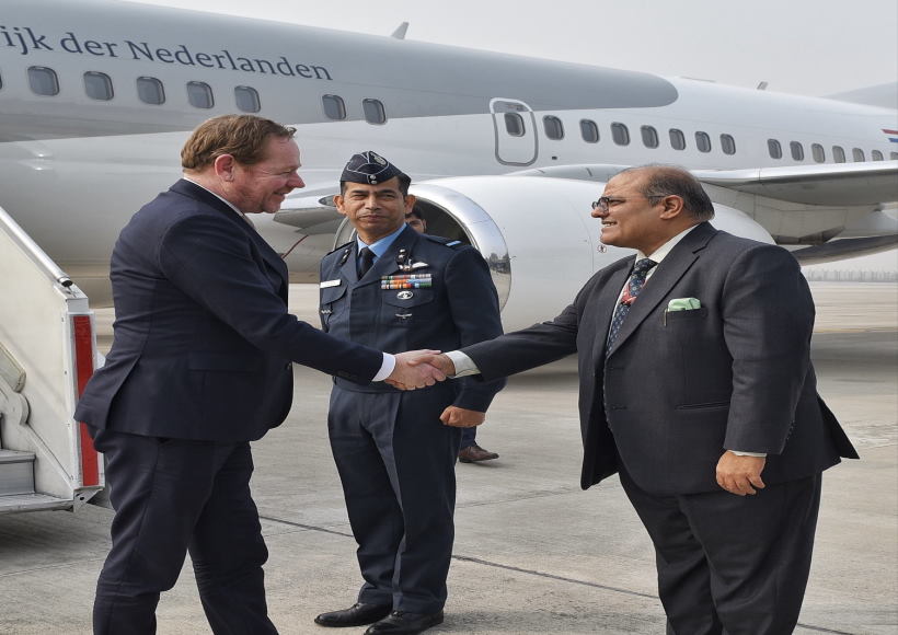 नीदरलैंड के विदेशमंत्री डेविड वैन वील दिल्ली पहुँचे (तस्वीर क्रेडिट@MEAIndia)