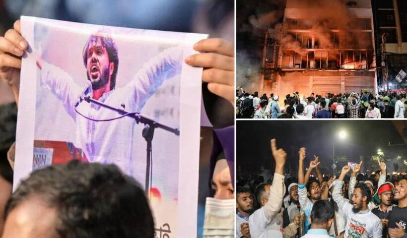 शरीफ उस्मान हादी की मौत के बाद बांग्लादेश में भड़की हिंसा (तस्वीर क्रेडिट@catale7a)