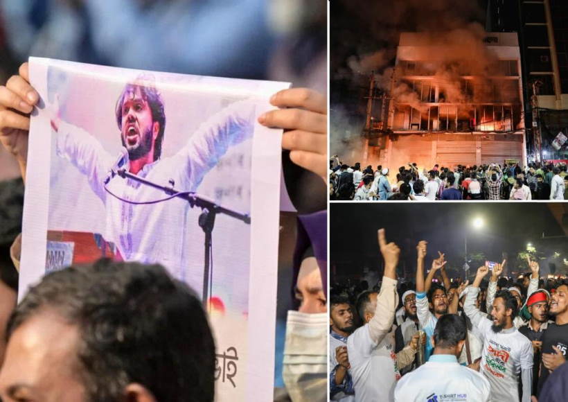 शरीफ उस्मान हादी की मौत के बाद बांग्लादेश में भड़की हिंसा (तस्वीर क्रेडिट@catale7a)