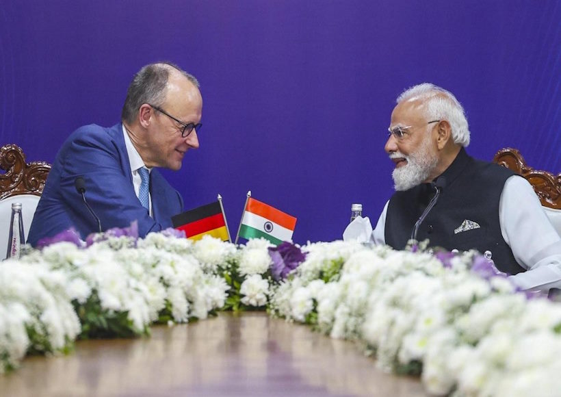 जर्मनी के चांसलर फ्रेडरिक मर्ज और प्रधानमंत्री नरेंद्र मोदी (तस्वीर क्रेडिट@Thomas11P)