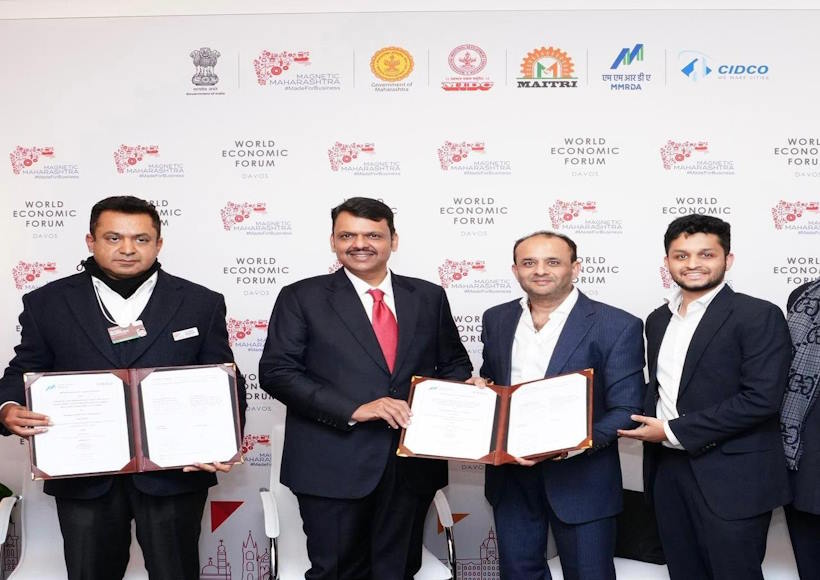 दावोस में मुख्यमंत्री फडणवीस के नेतृत्व में हजारों करोड़ के निवेश समझौते (तस्वीर क्रेडिट@MahaDGIPR)