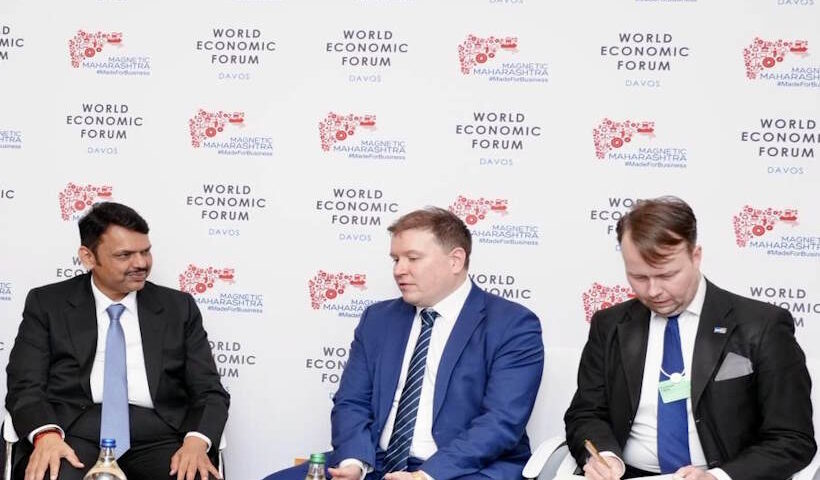 दावोस में सीएम फडणवीस और फिनलैंड मंत्री की अहम मुलाकात (तस्वीर क्रेडिट@Dev_Fadnavis)