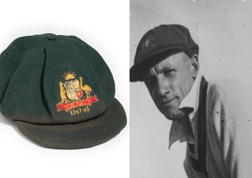 सर डॉन ब्रैडमैन की ऐतिहासिक बैगी ग्रीन कैप की रिकॉर्ड नीलामी (तस्वीर क्रेडिट@predyx_markets)