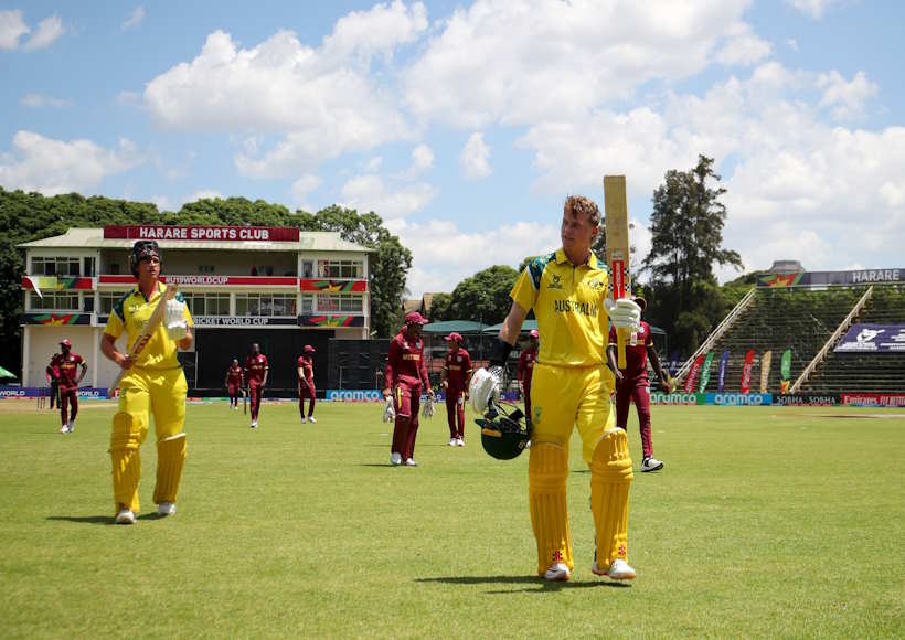 अंडर-19 वर्ल्ड कप 2026 में ऑस्ट्रेलिया ने वेस्टइंडीज को हराकर सेमीफाइनल में बनाई जगह (तस्वीर क्रेडिट@matt__nicholls)