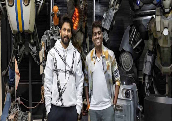 अभिनेता अल्लू अर्जुन और एटली (तस्वीर क्रेडिट@Rahulrautwrites)