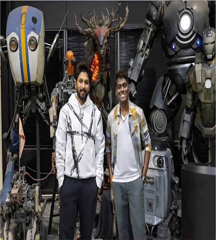 अभिनेता अल्लू अर्जुन और एटली (तस्वीर क्रेडिट@Rahulrautwrites)