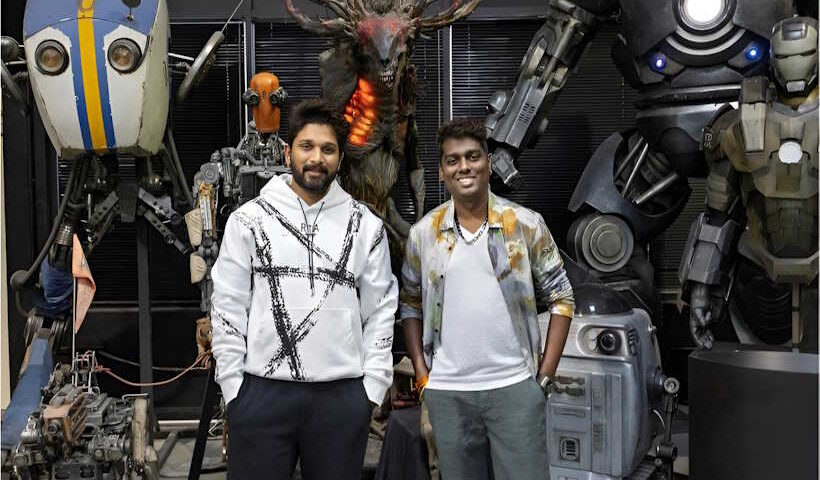 अभिनेता अल्लू अर्जुन और एटली (तस्वीर क्रेडिट@Rahulrautwrites)