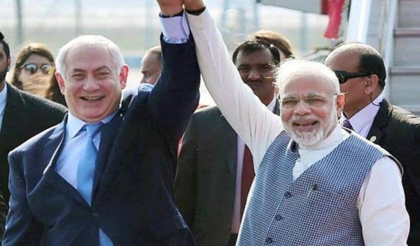 प्रधानमंत्री नरेंद्र मोदी और प्रधानमंत्री बेंजामिन नेतन्याहू (तस्वीर क्रेडिट@seriousfunnyguy)