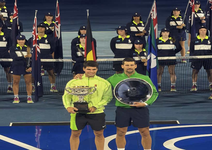 कार्लोस अल्काराज ने रचा इतिहास, जोकोविच को हराकर जीता पहला खिताब (तस्वीर क्रेडिट@TheAnupYadav)