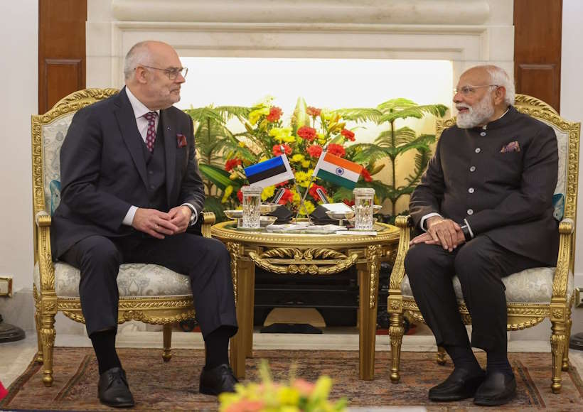 प्रधानमंत्री नरेंद्र मोदी और एस्टोनिया के राष्ट्रपति अलार करिस (तस्वीर क्रेडिट@narendramodi)