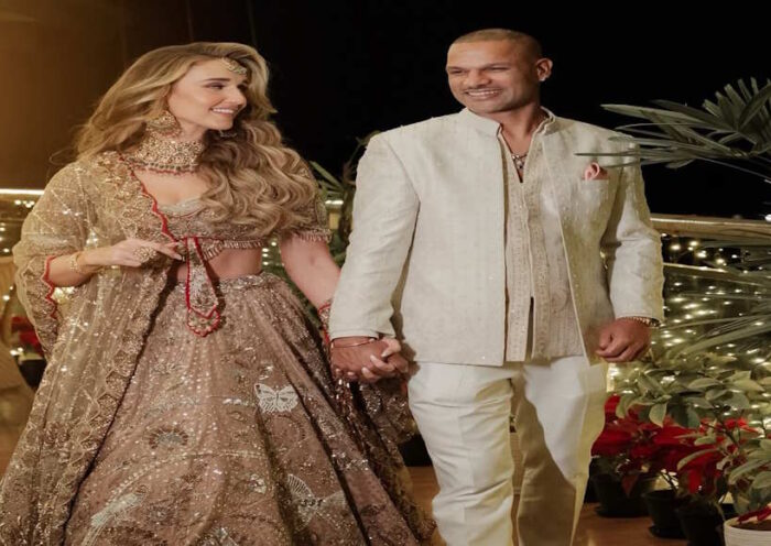 शिखर धवन और सोफी शाइन (तस्वीर क्रेडिट@ImTanujSingh)