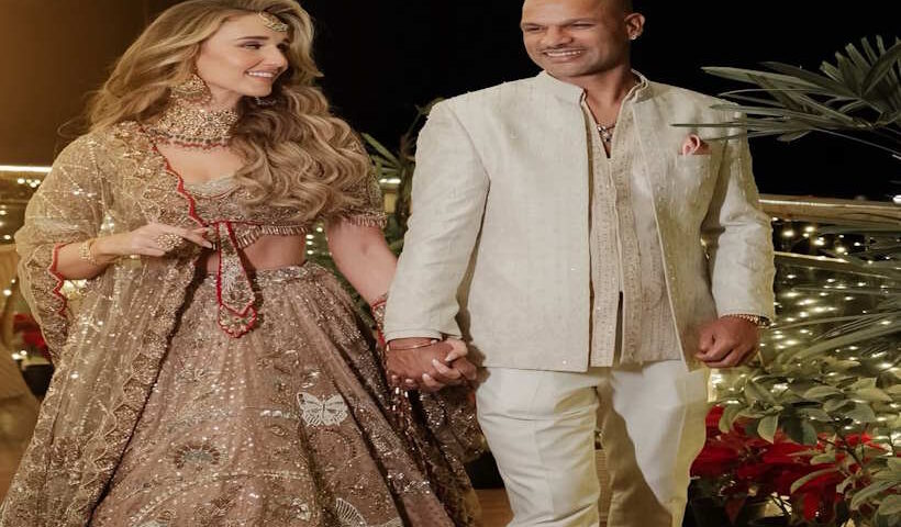 शिखर धवन और सोफी शाइन (तस्वीर क्रेडिट@ImTanujSingh)