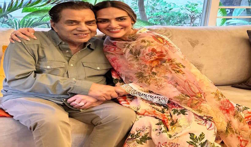 धर्मेंद्र और ईशा देओल (तस्वीर क्रेडिट@Esha_Deol)