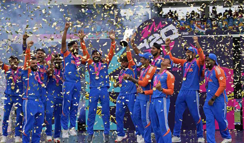 भारत ने टी20 वर्ल्ड कप 2026 में न्यूजीलैंड को 96 रनों से हराकर तीसरी बार जीता टी20 वर्ल्ड कप का खिताब (तस्वीर क्रेडिट@SVishnuReddy)