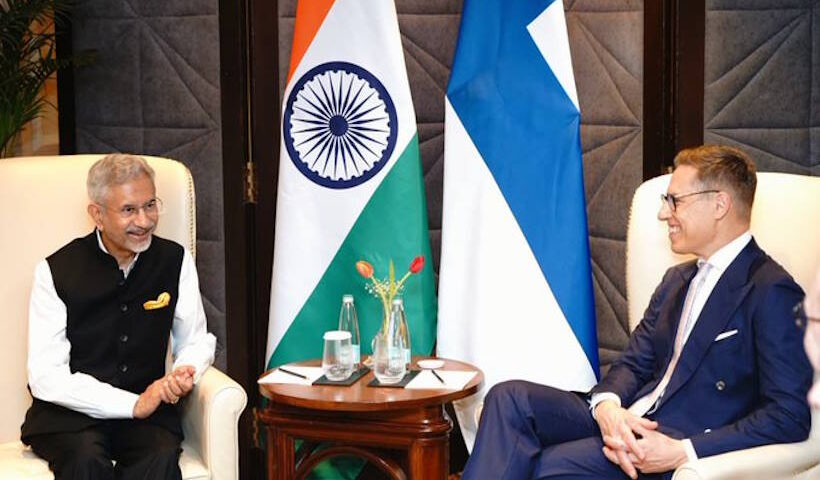 भारत के विदेश मंत्री एस. जयशंकर और फिनलैंड के राष्ट्रपति अलेक्जेंडर स्टब (तस्वीर क्रेडिट@DDNewsOdia)