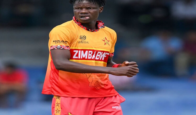 जिम्बाब्वे के तेज गेंदबाज ब्लेसिंग मुजरबानी (तस्वीर क्रेडिट@np_nationpress)