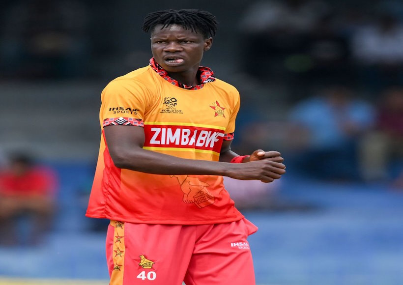 जिम्बाब्वे के तेज गेंदबाज ब्लेसिंग मुजरबानी (तस्वीर क्रेडिट@np_nationpress)