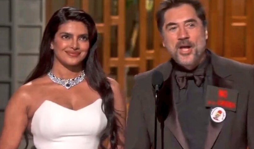 भारतीय अभिनेत्री प्रियंका चोपड़ा और स्पेनिश अभिनेता जेवियर बार्डेम (तस्वीर क्रेडिट@JaikyYadav16)