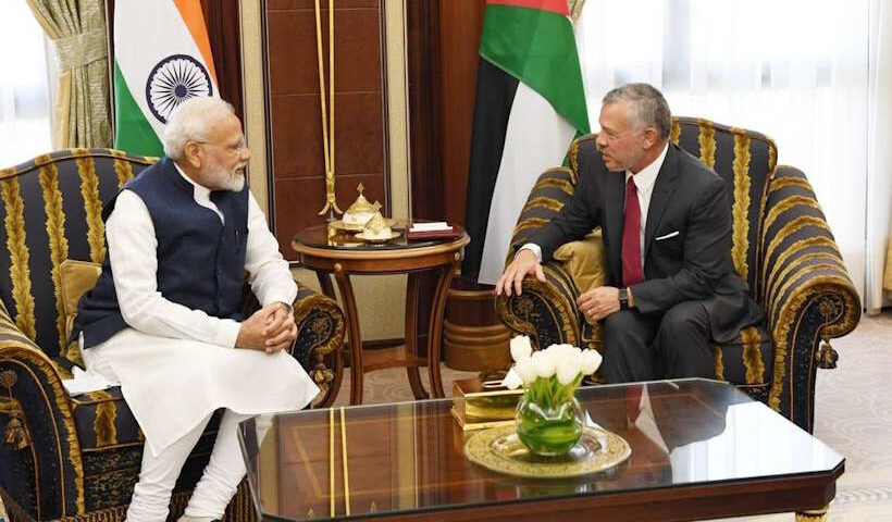 पीएम मोदी और जॉर्डन के किंग अब्दुल्ला द्वितीय (तस्वीर क्रेडिट@rashtra_press)