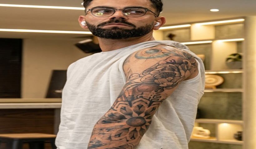 विराट कोहली का नया टैटू बना चर्चा का विषय (तस्वीर क्रेडिट@rabiyask2021)