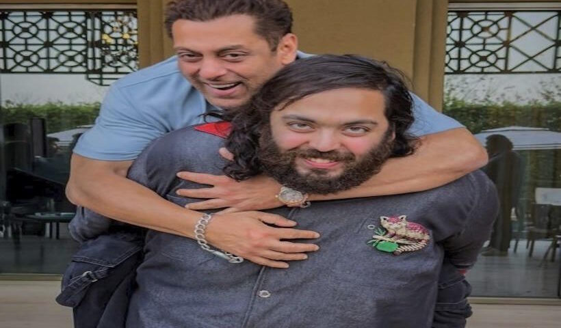 अनंत अंबानी के जन्मदिन पर सलमान खान ने लुटाया प्यार (तस्वीर क्रेडिट@Haya_fangirl)