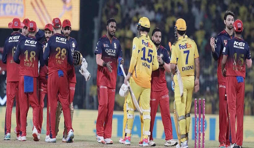 आरसीबी-सीएसके मैच में डीजे विवाद ने पकड़ा तूल (तस्वीर क्रेडिट@prajavani)