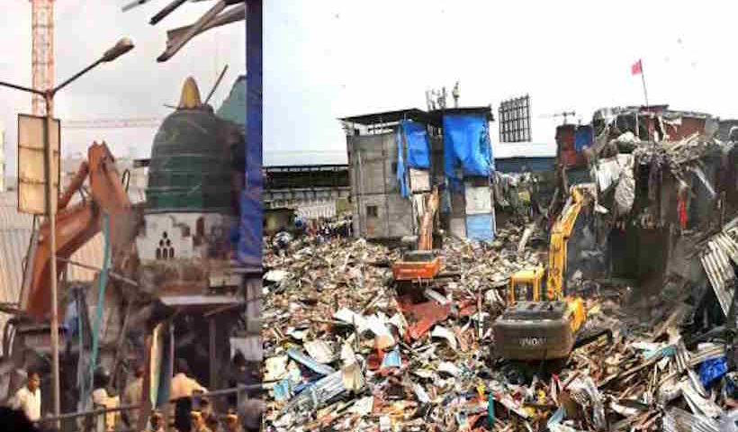बांद्रा ईस्ट में अतिक्रमण हटाने के दौरान हिंसा (तस्वीर क्रेडिट@PandurangDhond7)