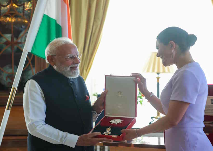 स्वीडन के सर्वोच्च सम्मानों में शामिल ‘रॉयल ऑर्डर ऑफ द पोलर स्टार’ से सम्मानित हुए प्रधानमंत्री नरेंद्र मोदी (तस्वीर क्रेडिट@arjunrammeghwal)