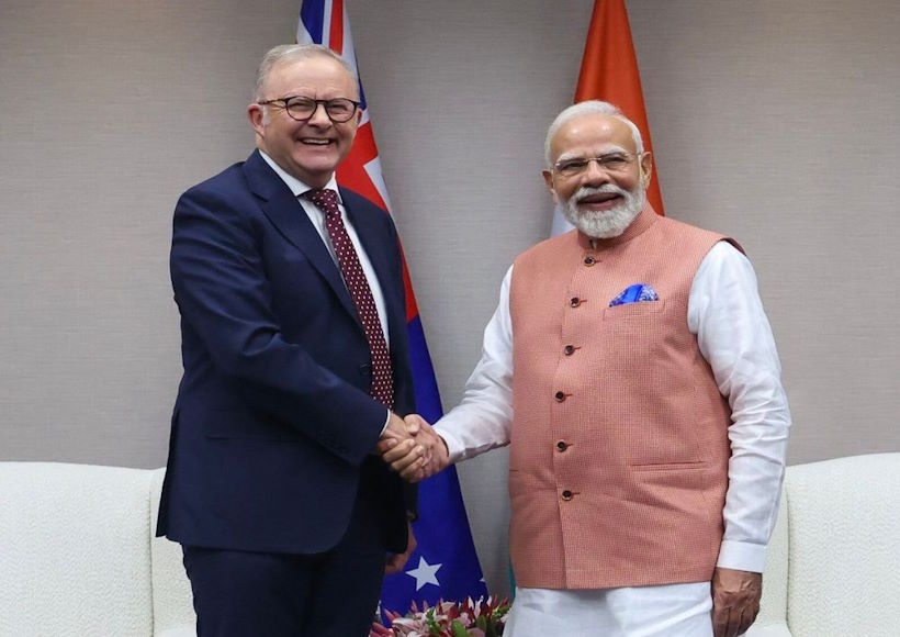 ऑस्ट्रेलिया के प्रधानमंत्री एंथनी अल्बनीज और प्रधानमंत्री नरेंद्र मोदी (तस्वीर क्रेडिट@rashtra_press)