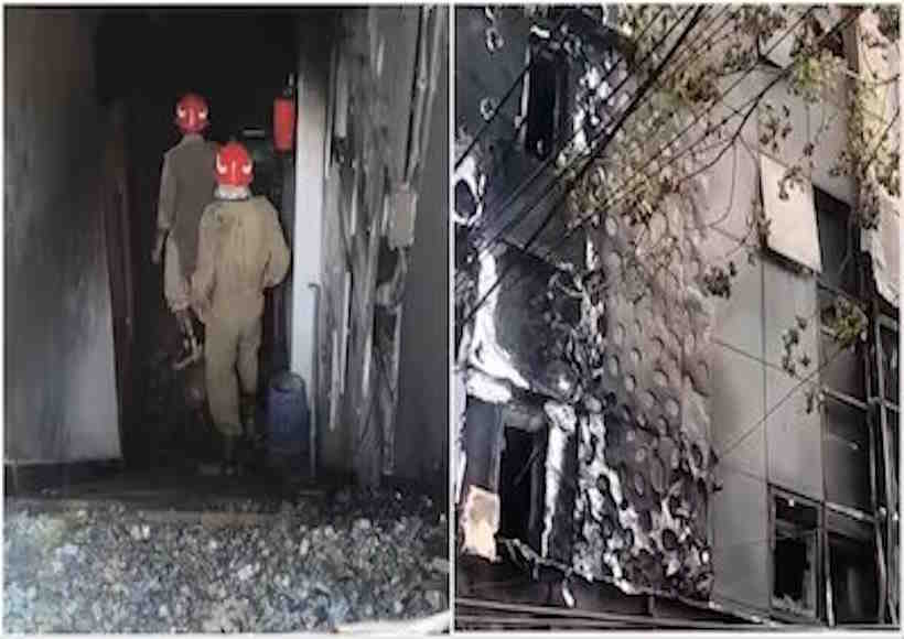 दिल्ली के मालवीय नगर में भीषण आग से मची तबाही (तस्वीर क्रेडिट@OrissaPOSTLive)