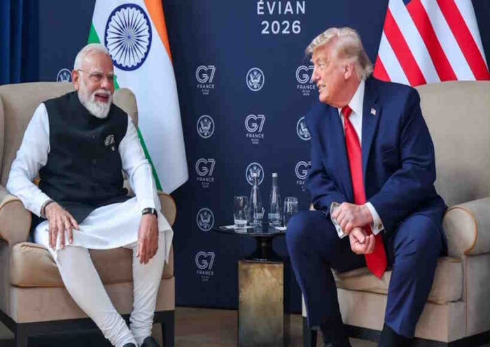 प्रधानमंत्री नरेंद्र मोदी और अमेरिकी राष्ट्रपति डोनाल्ड ट्रंप (तस्वीर क्रेडिट@OpIndia_in)