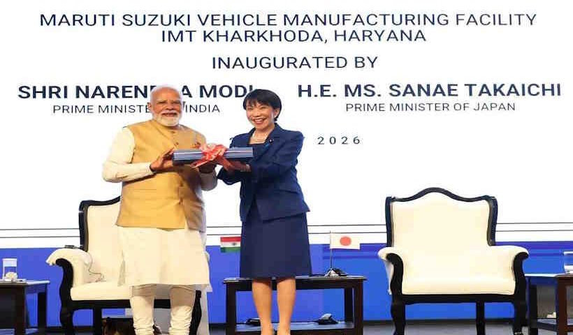 प्रधानमंत्री नरेंद्र मोदी और जापान की प्रधानमंत्री साने ताकाइची (तस्वीर क्रेडिट@rashtra_press)