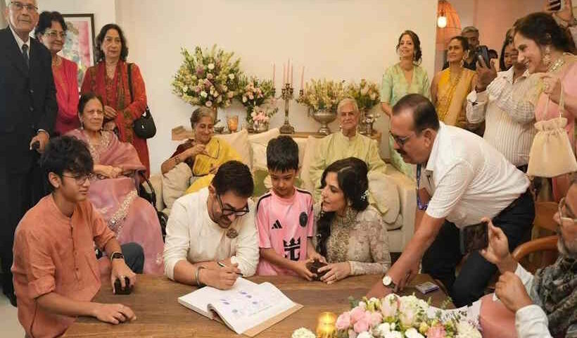 आमिर खान ने गौरी स्प्रैट संग रचाई तीसरी शादी (तस्वीर क्रेडिट@rashtra_press)