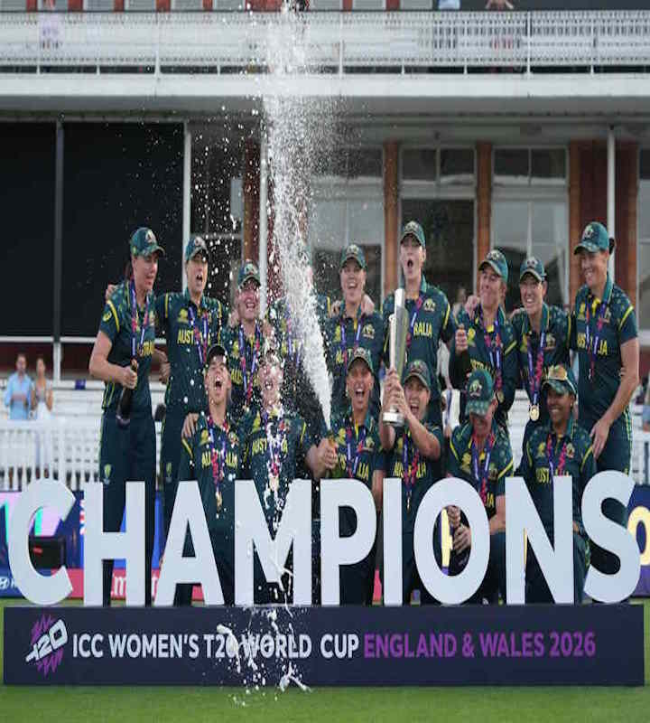 ऑस्ट्रेलिया ने इंग्लैंड को 7 विकेट से हराकर सातवीं बार जीता महिला टी20 विश्व कप (तस्वीर क्रेडिट@airnews_gkp)