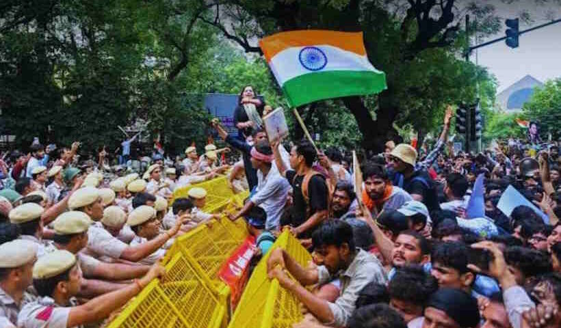 जंतर-मंतर हिंसा (तस्वीर क्रेडिट@Bhartiy_2611)