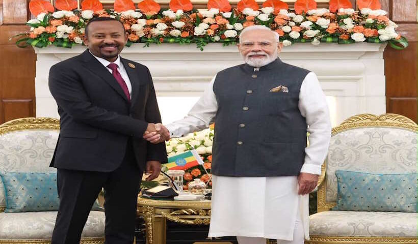 पीएम मोदी और इथियोपिया के प्रधानमंत्री अबी अहमद के बीच अहम बैठक (तस्वीर क्रेडिट@narendramodi)