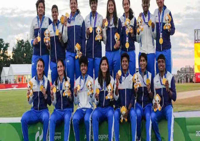 भारत ने श्रीलंका को 147 रन से हराकर जीता एशियन गेम्स का स्वर्ण (तस्वीर क्रेडिट@Surender_10K)