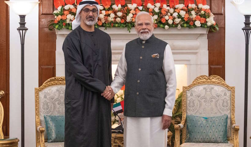 पीएम मोदी और अबू धाबी के क्राउन प्रिंस के बीच अहम द्विपक्षीय बैठक (तस्वीर क्रेडिट@ADMediaOffice)