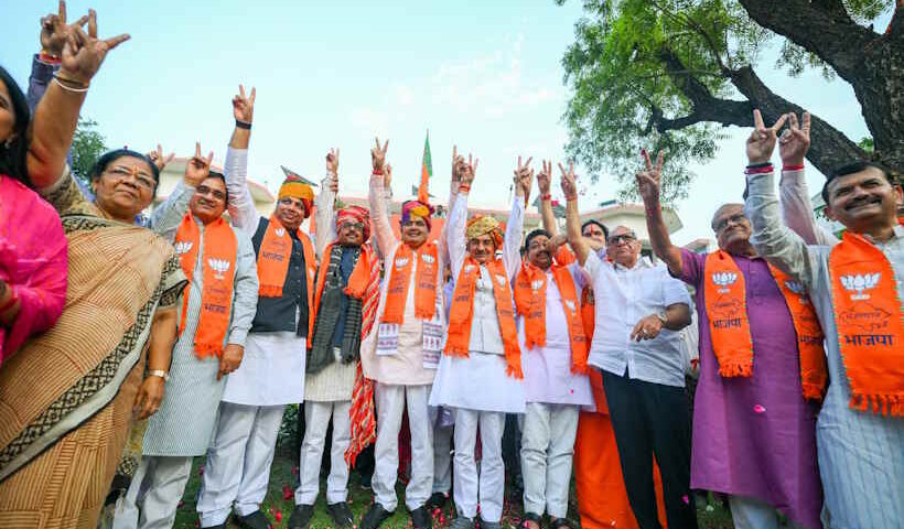 राजस्थान नगर निकाय चुनाव में भाजपा का दबदबा (तस्वीर क्रेडिट@BhajanlalBjp)
