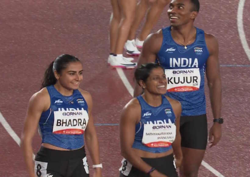 एशियन गेम्स 2026 में भारत का कमाल, मिक्स्ड 4x100 मीटर रिले में कांस्य के साथ बनाया नया राष्ट्रीय रिकॉर्ड (तस्वीर क्रेडिट@SportsArena1234)