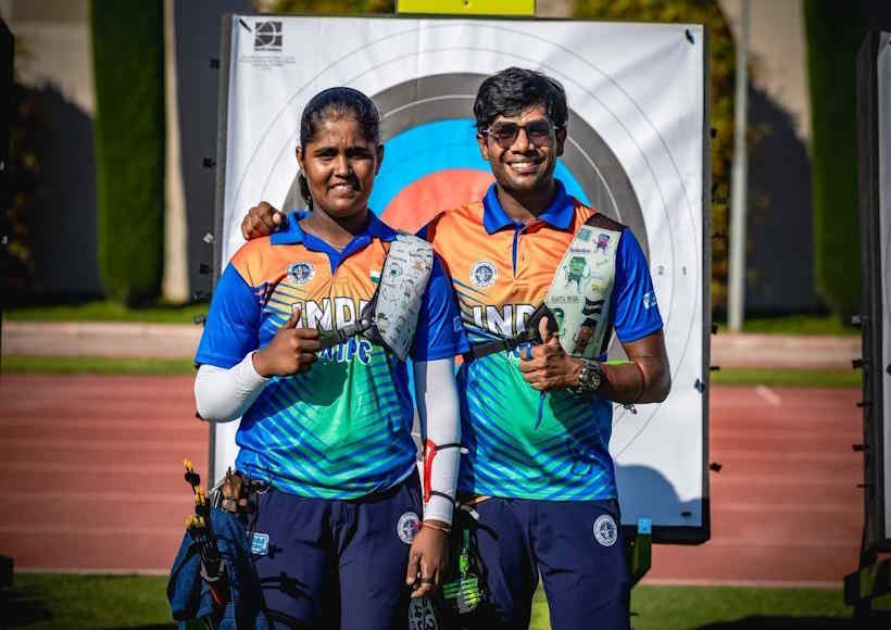 एशियन गेम्स 2026 में रिकर्व मिक्स्ड टीम इवेंट में ने जीता सिल्वर (तस्वीर क्रेडिट@ransinghBJP)