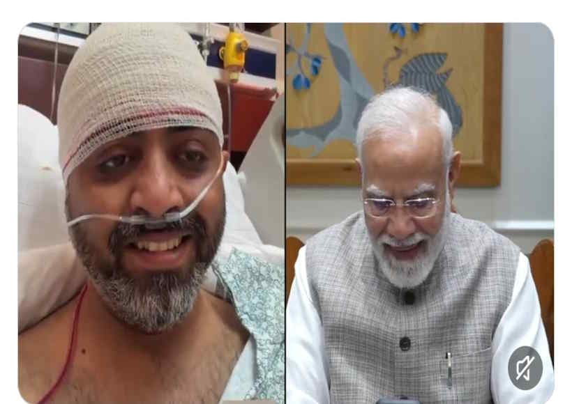 पीएम मोदी ने घायल पायलट स्मित मच्छार से की बात (तस्वीर क्रेडिट@ews_army)